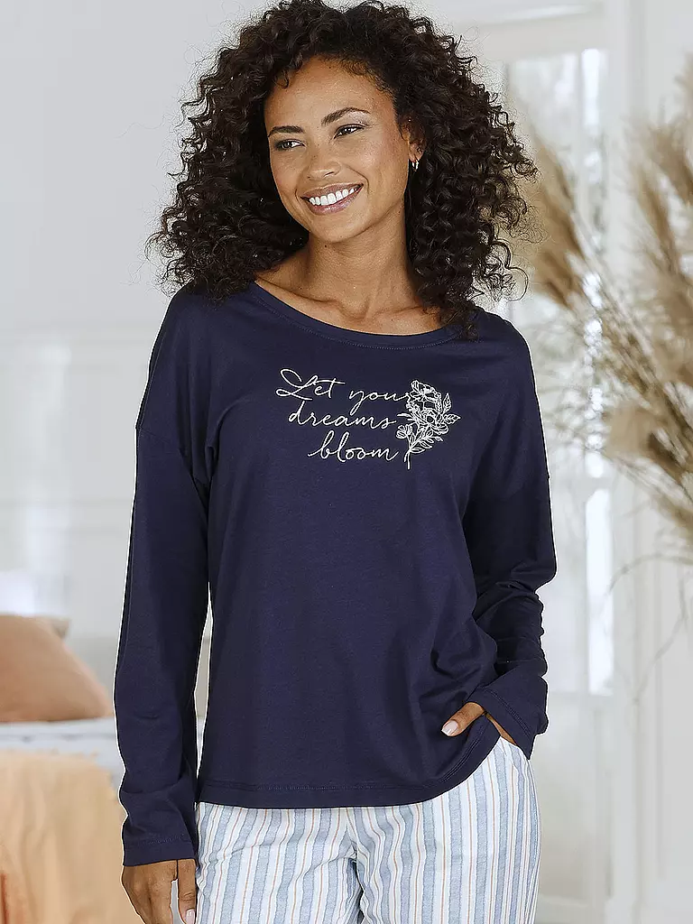 LASCANA | Loungewear Shirt COSY WORLD | dunkelblau