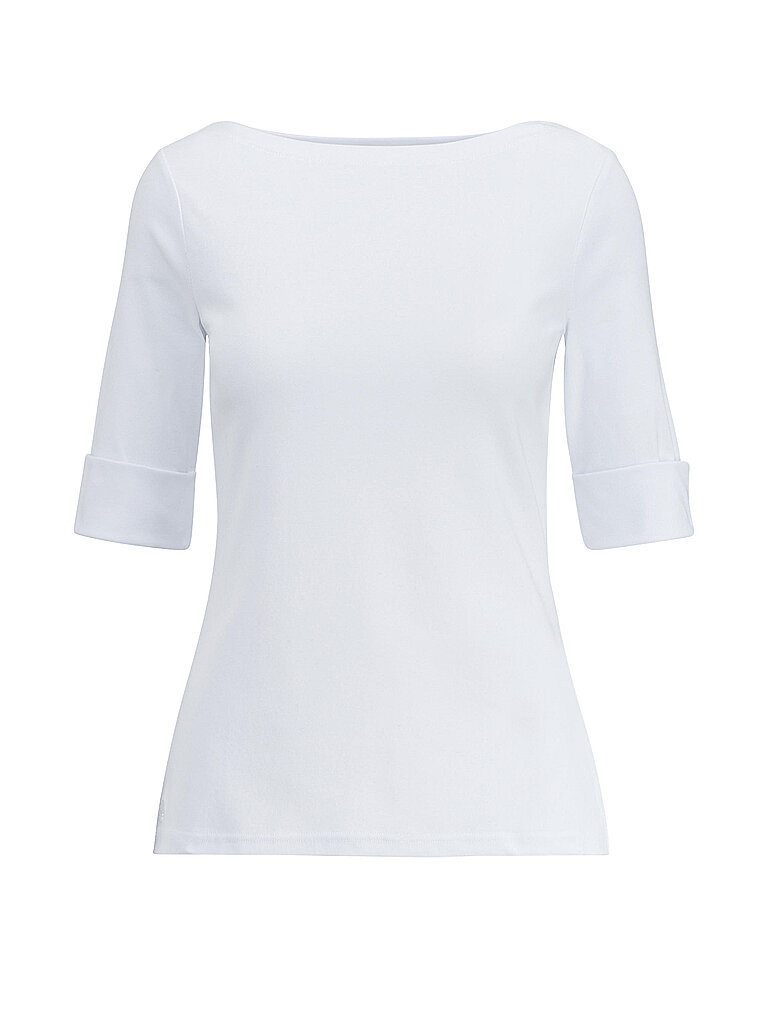 Lauren Ralph Lauren Judy 200654963 T-Shirt Kurzarm Bootsausschnitt Weiß L, Weiß, Large