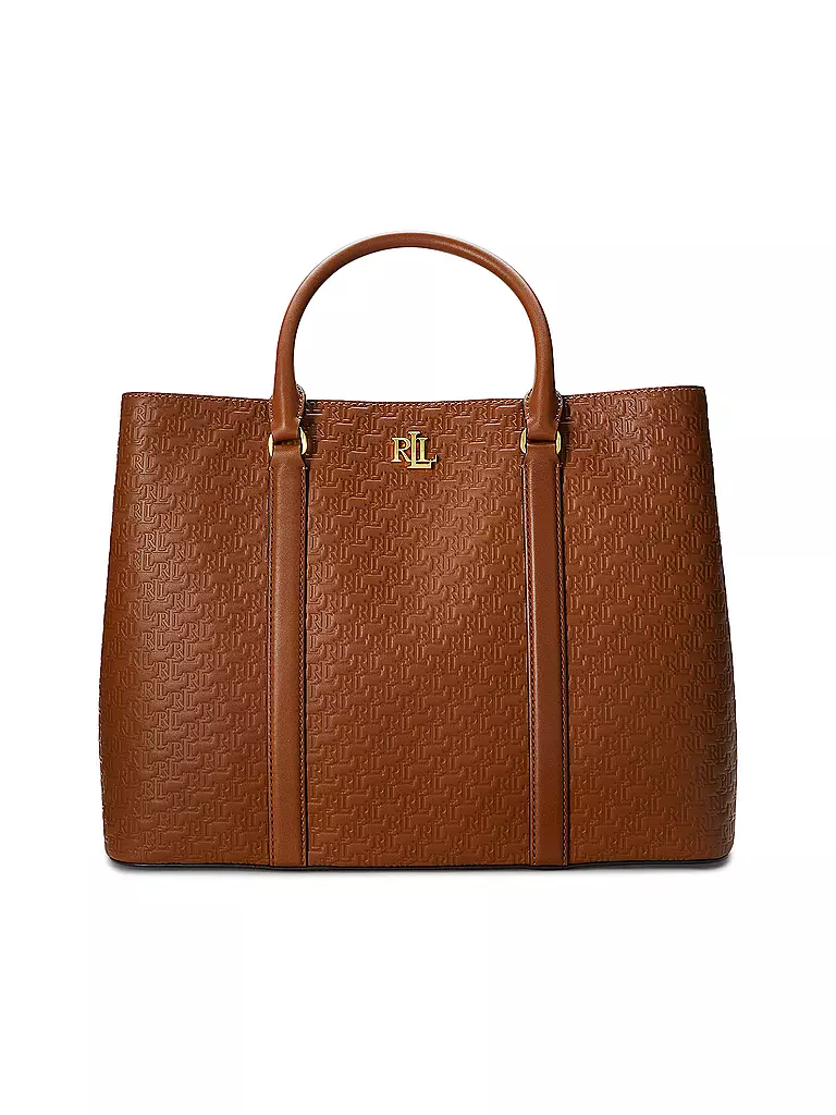 LAUREN RALPH LAUREN | Ledertasche - Henkeltasche MARCY 36 SATCHEL Large | braun