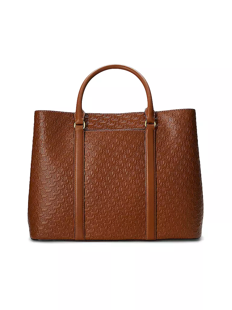 LAUREN RALPH LAUREN | Ledertasche - Henkeltasche MARCY 36 SATCHEL Large | braun