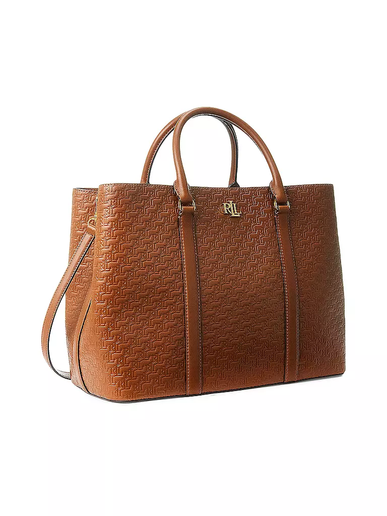 LAUREN RALPH LAUREN | Ledertasche - Henkeltasche MARCY 36 SATCHEL Large | braun