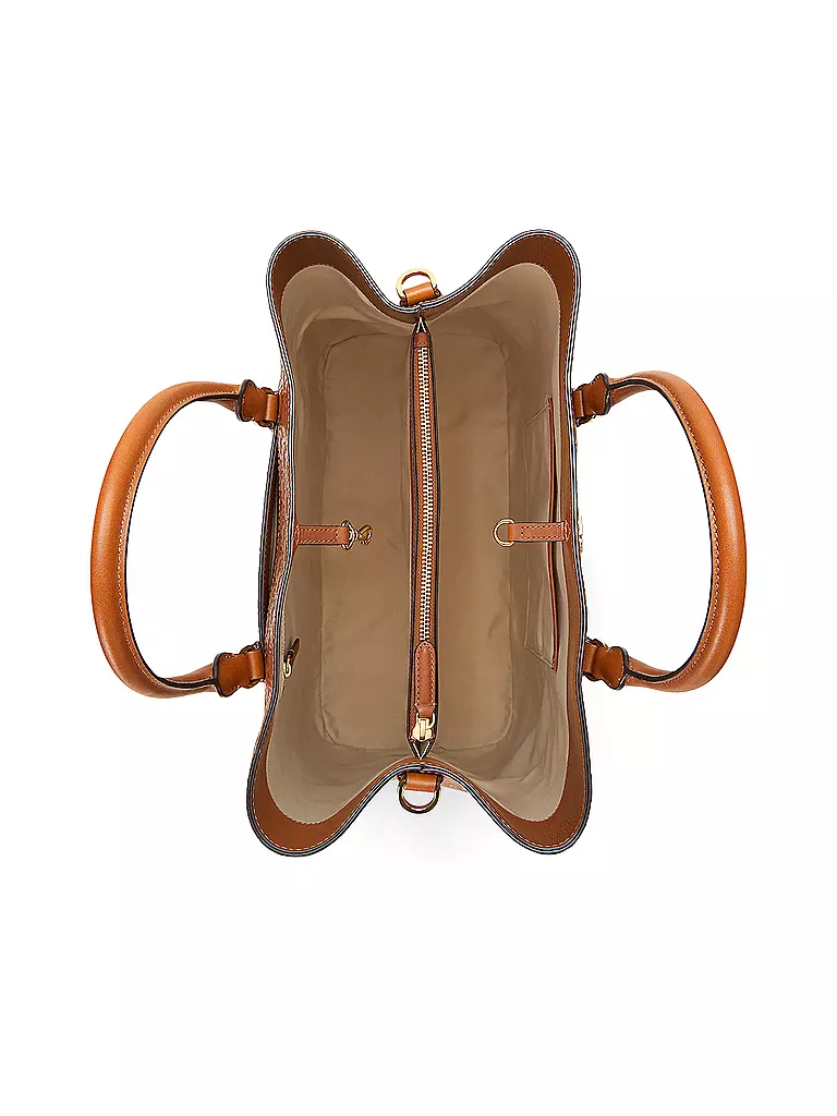 LAUREN RALPH LAUREN | Ledertasche - Henkeltasche MARCY 36 SATCHEL Large | braun