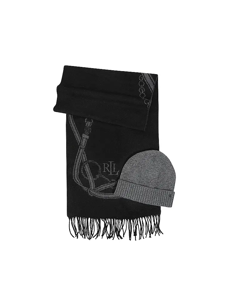 LAUREN RALPH LAUREN | Set 2-teilig Mütze und Schal | schwarz