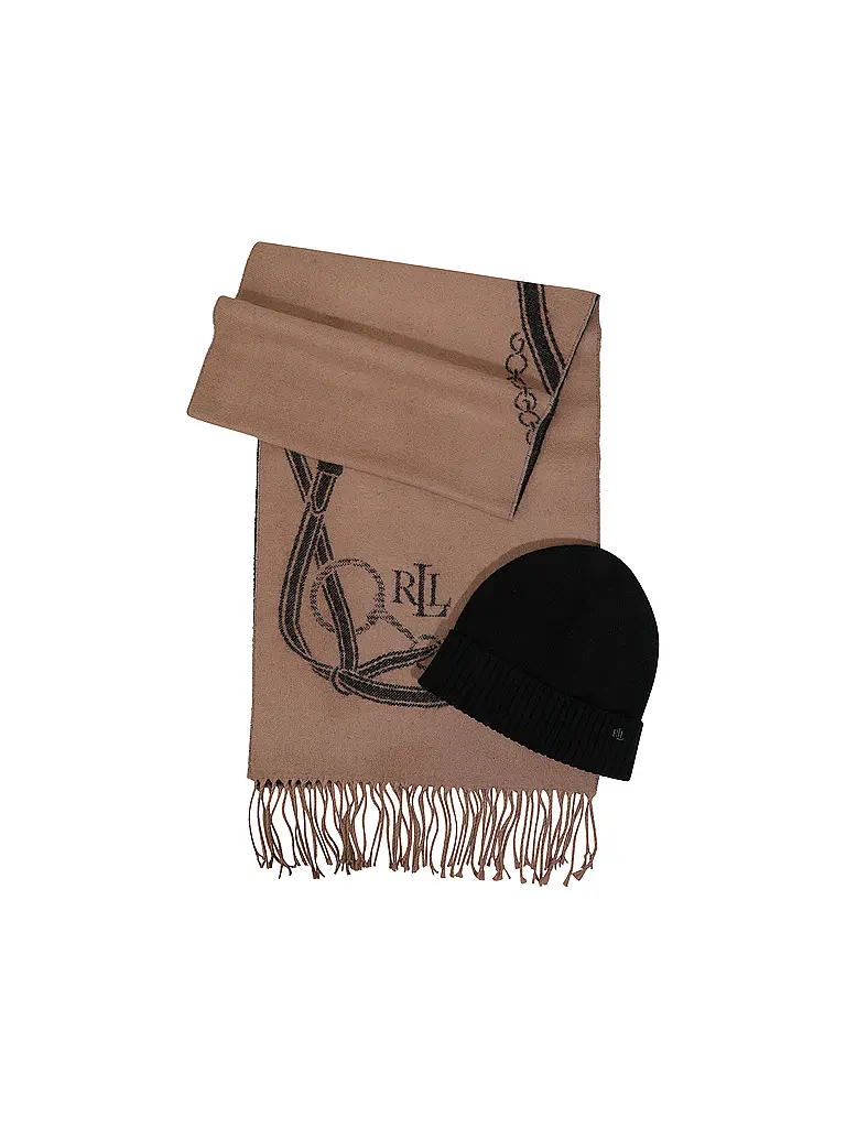 LAUREN RALPH LAUREN | Set 2-teilig Mütze und Schal | camel