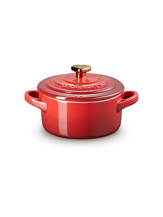 LE CREUSET | Mini Cocotte mit goldenem Herzknauf 10cm/0,25l Kirschrot