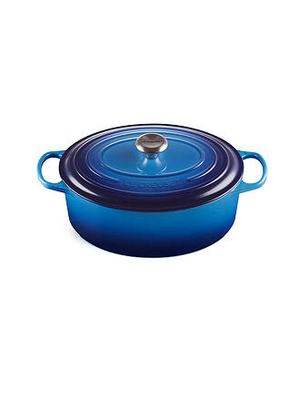 LE CREUSET | Gusseisen-Bräter mit Deckel Oval 31cm 6,3l SIGNATURE Azure