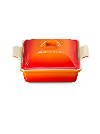 LE CREUSET | Auflaufform quadratisch mit Deckel 23cm/2,4l TRADITION Ofenrot