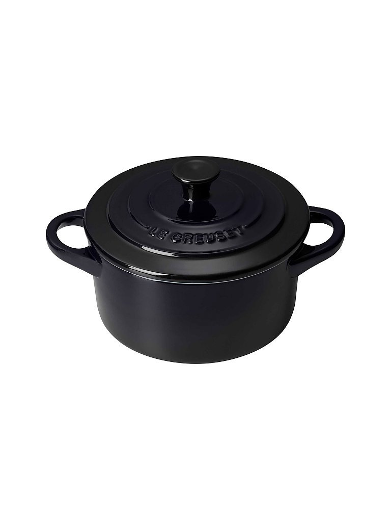 LE CREUSET Mini-Cocotte aus Steinzeug, 200 ml, 10 x 5 cm, Schwarz glänzend, 71901101400000