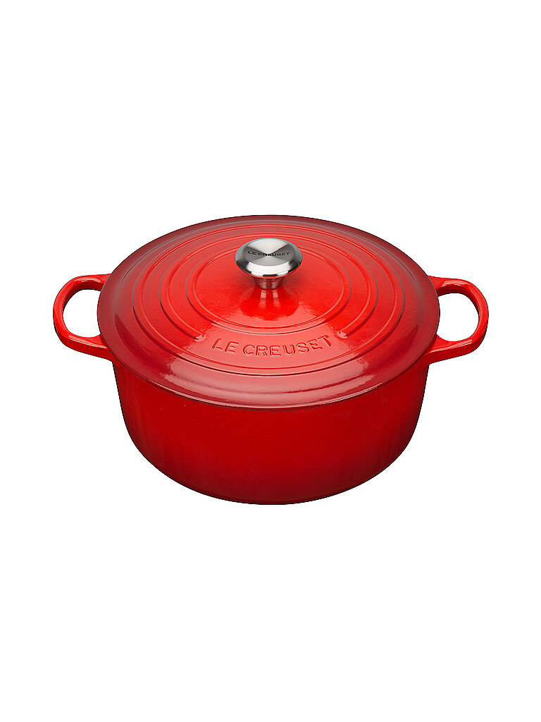 LE CREUSET Runder Bräter aus Gusseisen 24cm Kirschrot rot