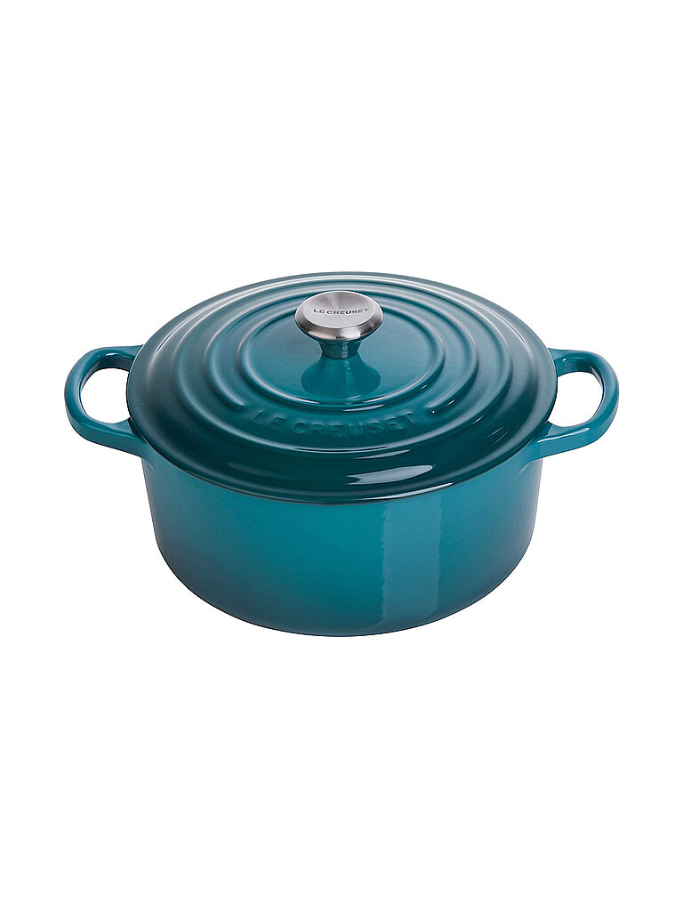 LE CREUSET Bräter rund Signature 22cm (deep teal) blau