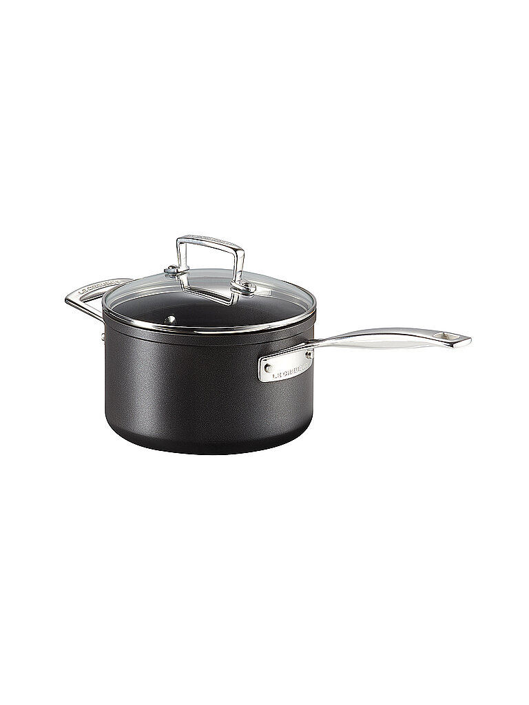 LE CREUSET Aluminium-Antihaft Profitopf mit Deckel 18cm/2,8l Schwarz schwarz