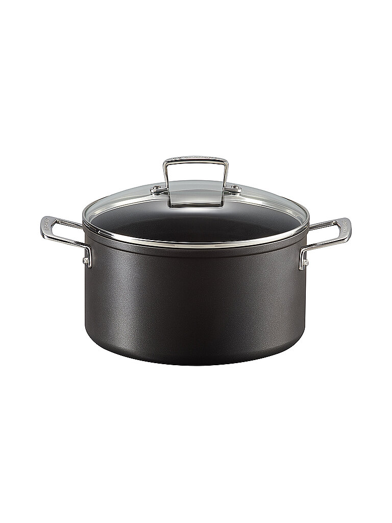 LE CREUSET Aluminium-Antihaft Fleischtopf mit Deckel 24cm/6l Schwarz schwarz