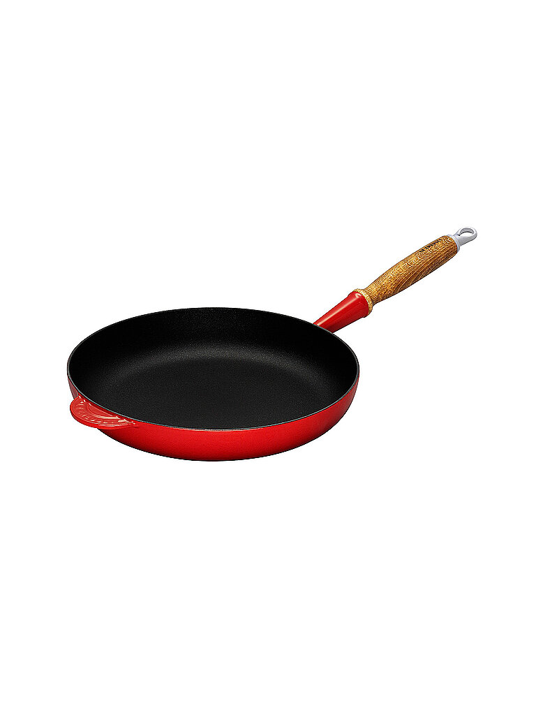 LE CREUSET Gusseisen Bratpfanne mit Holzgriff  24cm Kirschrot rot
