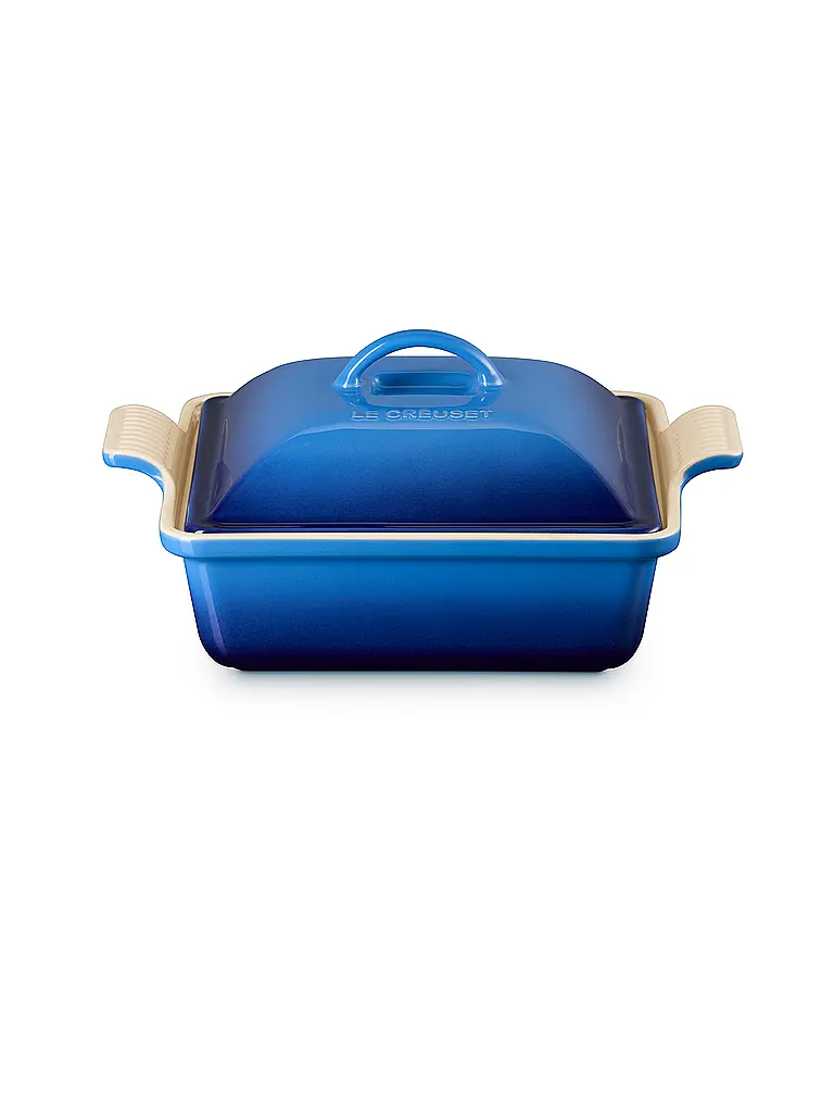 LE CREUSET | Auflaufform quadratisch mit Deckel 23cm/2,4l TRADITION Azure | blau