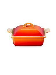 LE CREUSET | Auflaufform quadratisch mit Deckel 23cm/2,4l TRADITION Flint | orange