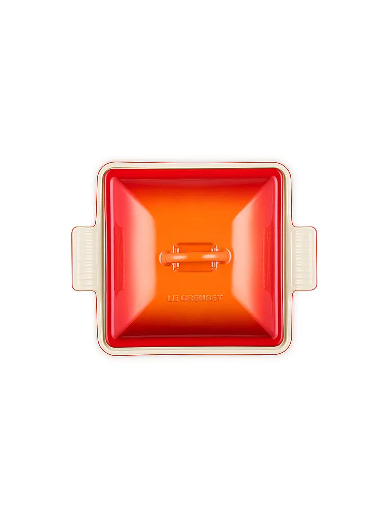 LE CREUSET | Auflaufform quadratisch mit Deckel 23cm/2,4l TRADITION Ofenrot | 