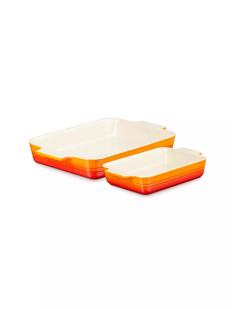 LE CREUSET | Auflaufform Set 2-er Klassik 26cm/32cm Ofenrot | orange