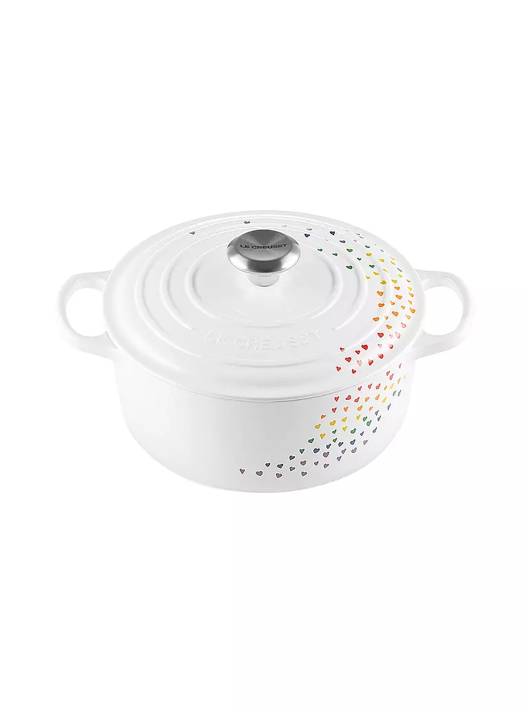 LE CREUSET | Bräter aus Gusseisen LOVING 24cm Weiss Herzdekoration  | weiss