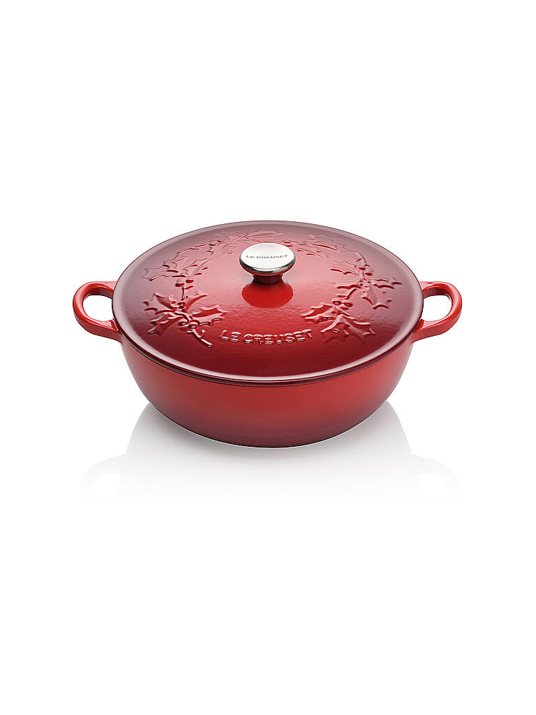 LE CREUSET | Bräter rund 26cm Holly Collection Limited Edition Kirschrot | rot
