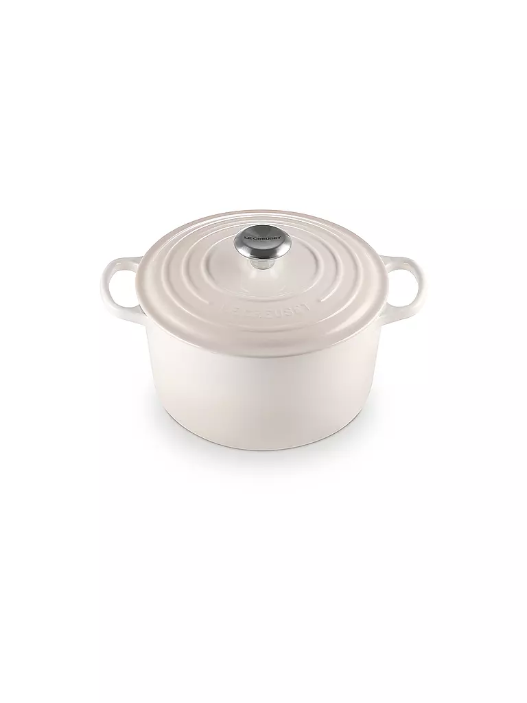 LE CREUSET | Bräter rund hoch SIGNATURE 24cm Meringue | hellgrau