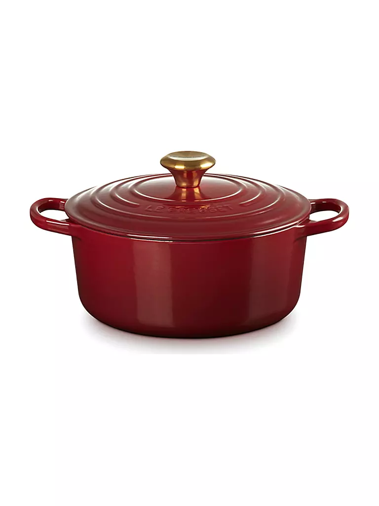 LE CREUSET | Bräter rund hoch SIGNATURE 24cm Rhone | dunkelrot