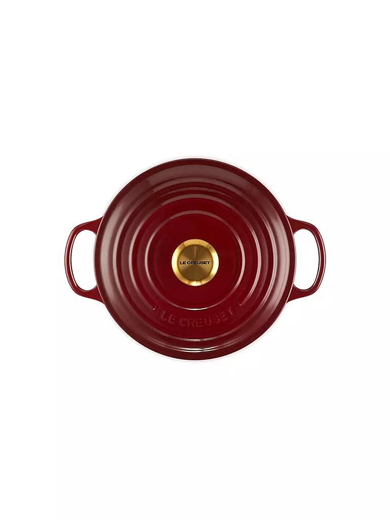 LE CREUSET | Bräter rund hoch SIGNATURE 24cm Rhone | dunkelrot