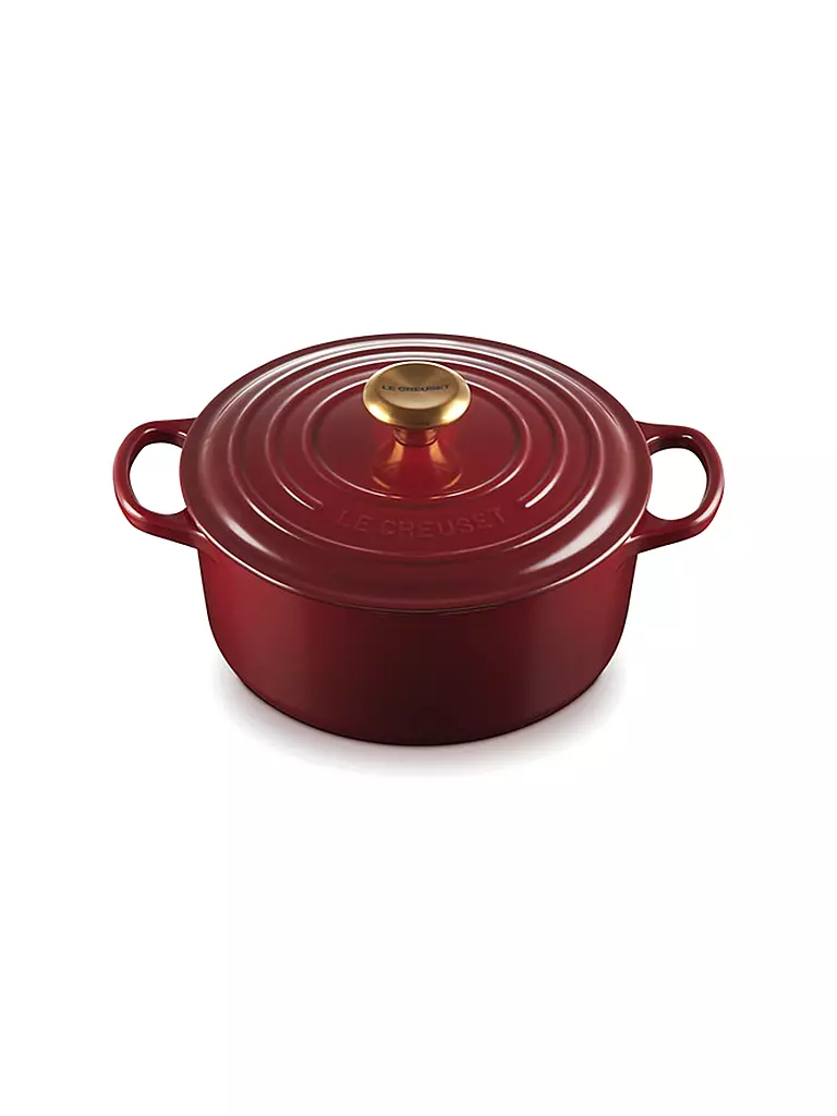 LE CREUSET | Bräter rund hoch SIGNATURE 24cm Rhone | dunkelrot