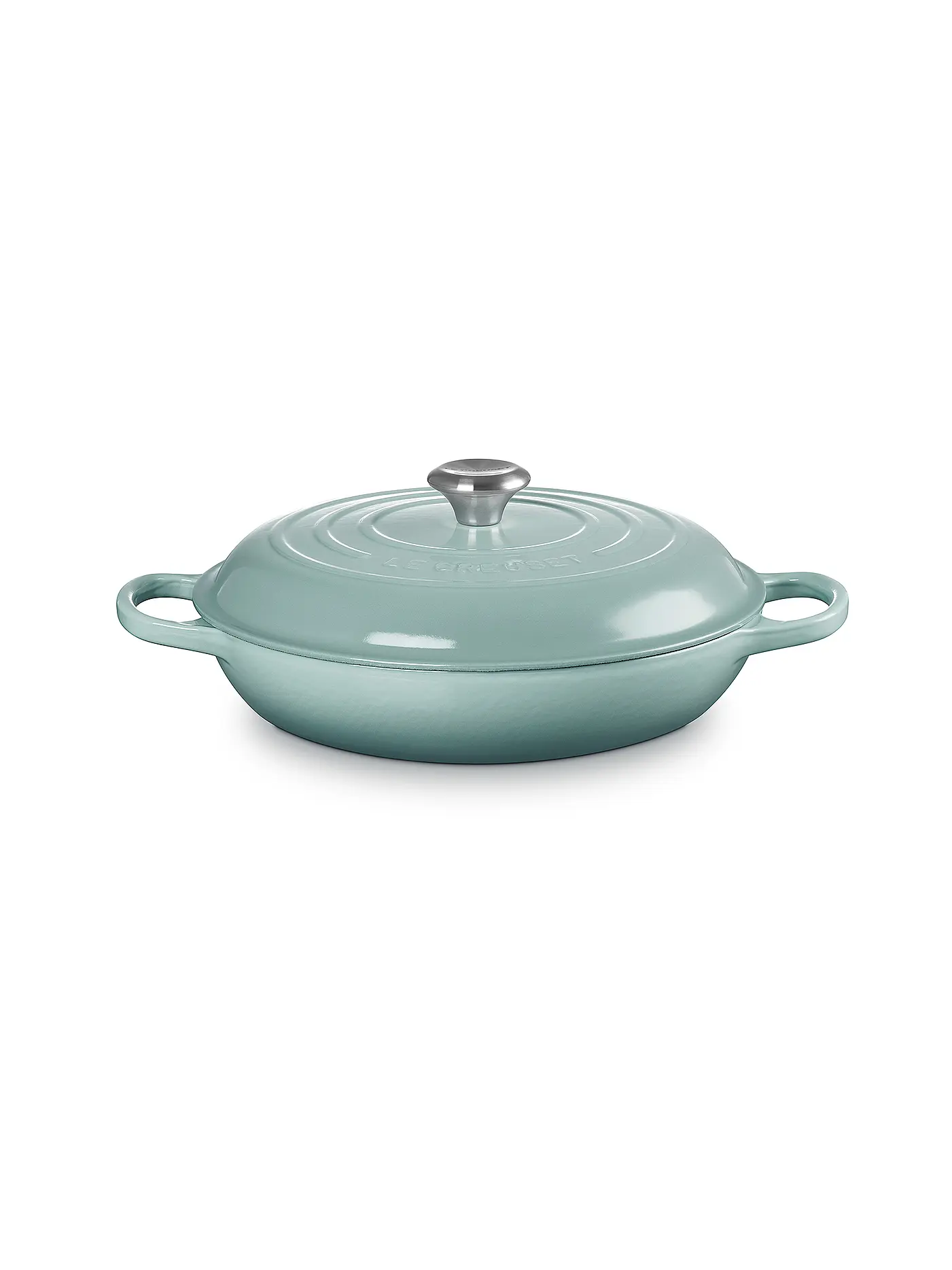 LE CREUSET | Gourmet-Profitopf "Signature" 30cm/ 3,5l (Schwarz) | hellgrau