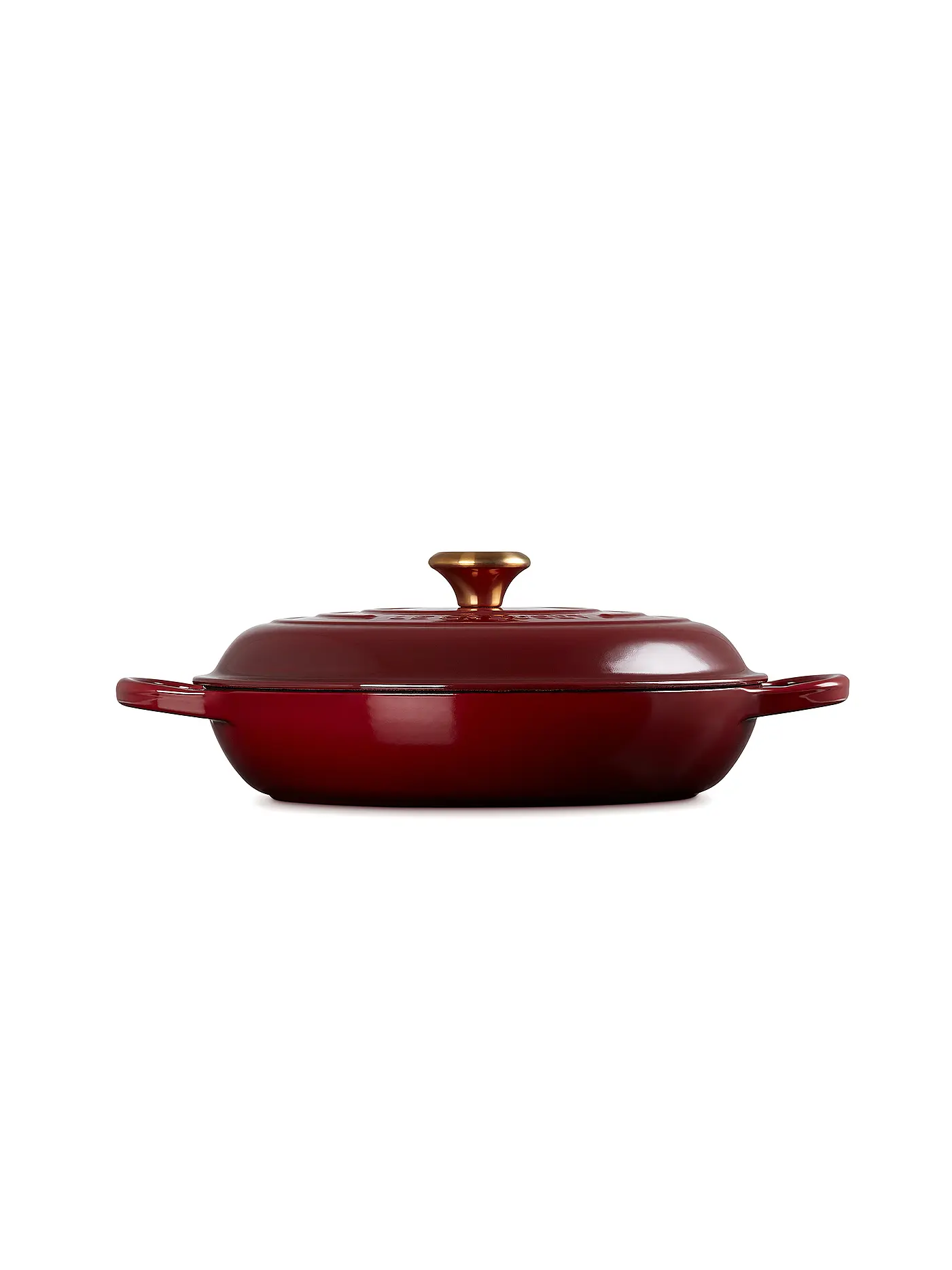 LE CREUSET | Gourmet-Profitopf "Signature" 30cm/ 3,5l (Schwarz) | dunkelrot
