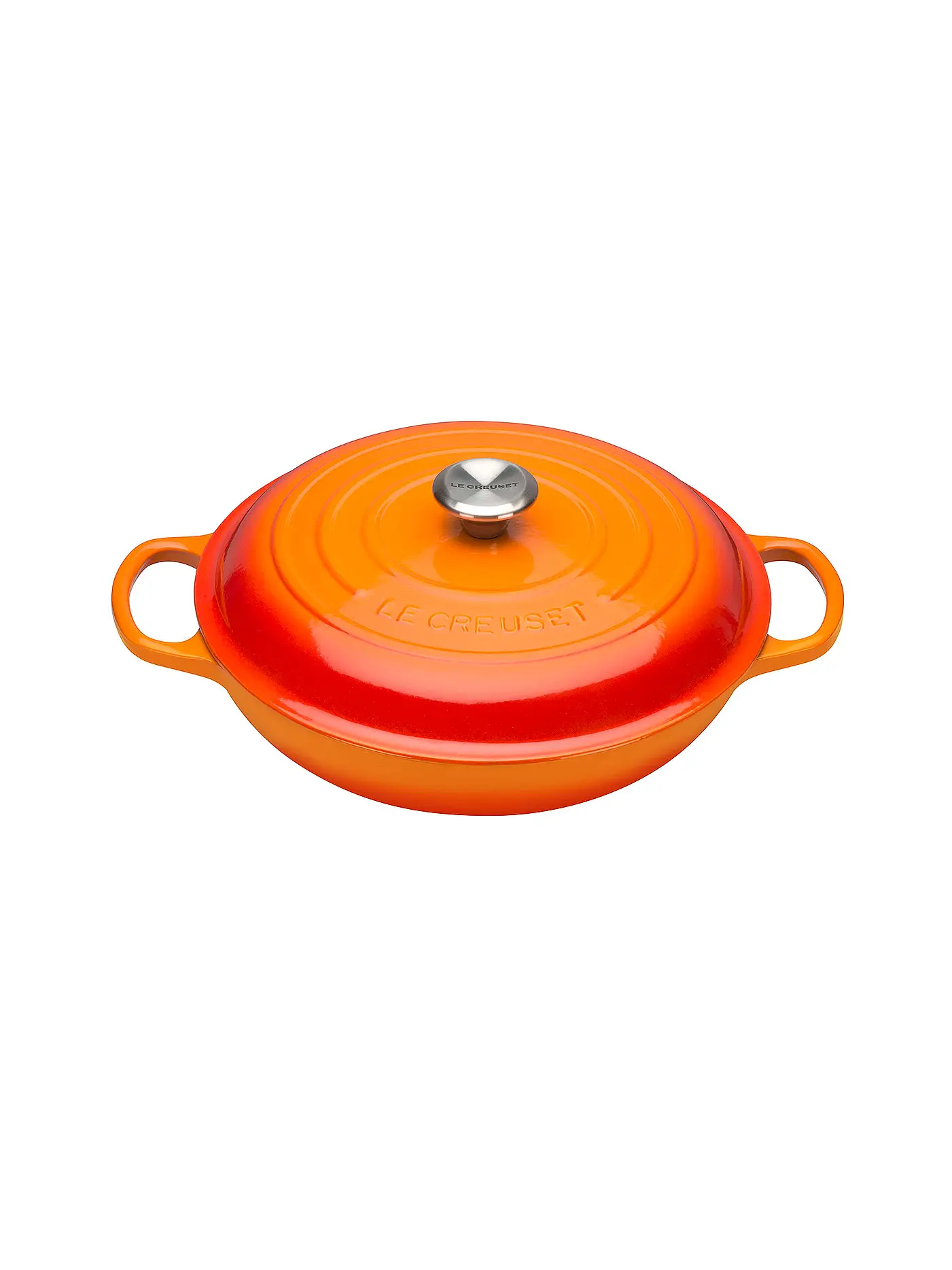 LE CREUSET | Gourmet-Profitopf "Signature" 30cm/ 3,5l (Schwarz) | orange