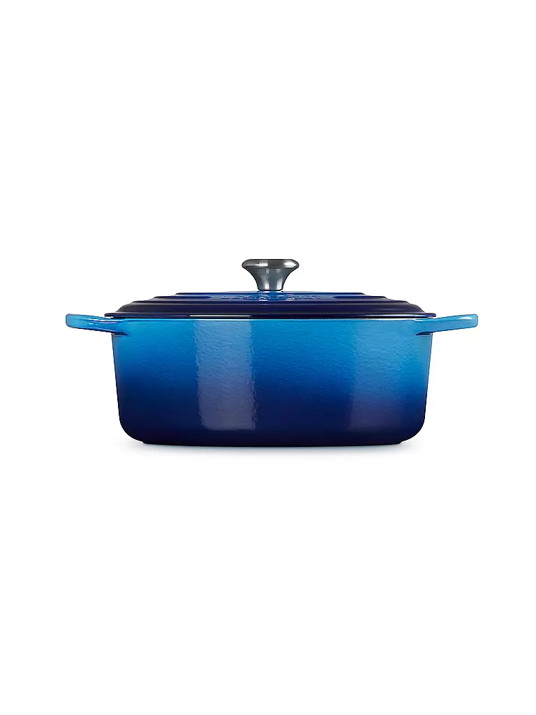 LE CREUSET | Gusseisen-Bräter mit Deckel Oval 31cm 6,3l SIGNATURE Azure | hellgrau