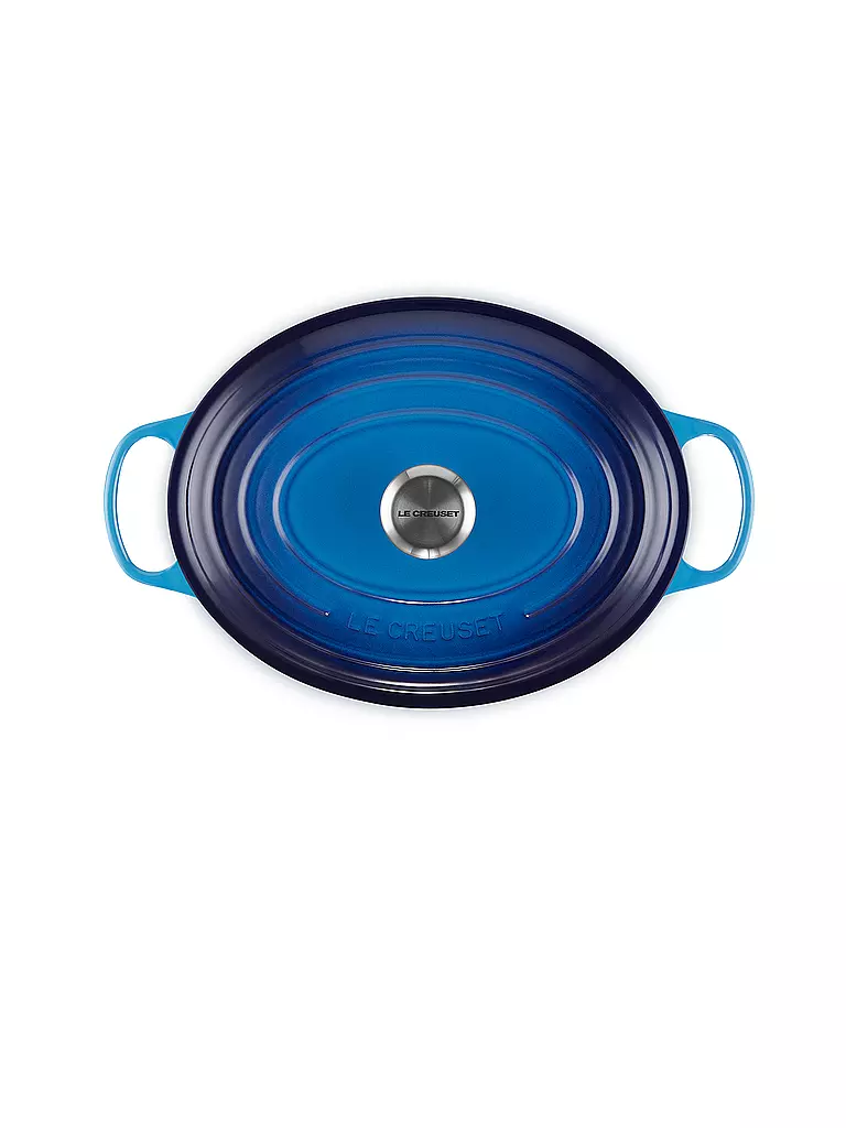 LE CREUSET | Gusseisen-Bräter mit Deckel Oval 31cm 6,3l SIGNATURE Azure | hellgrau