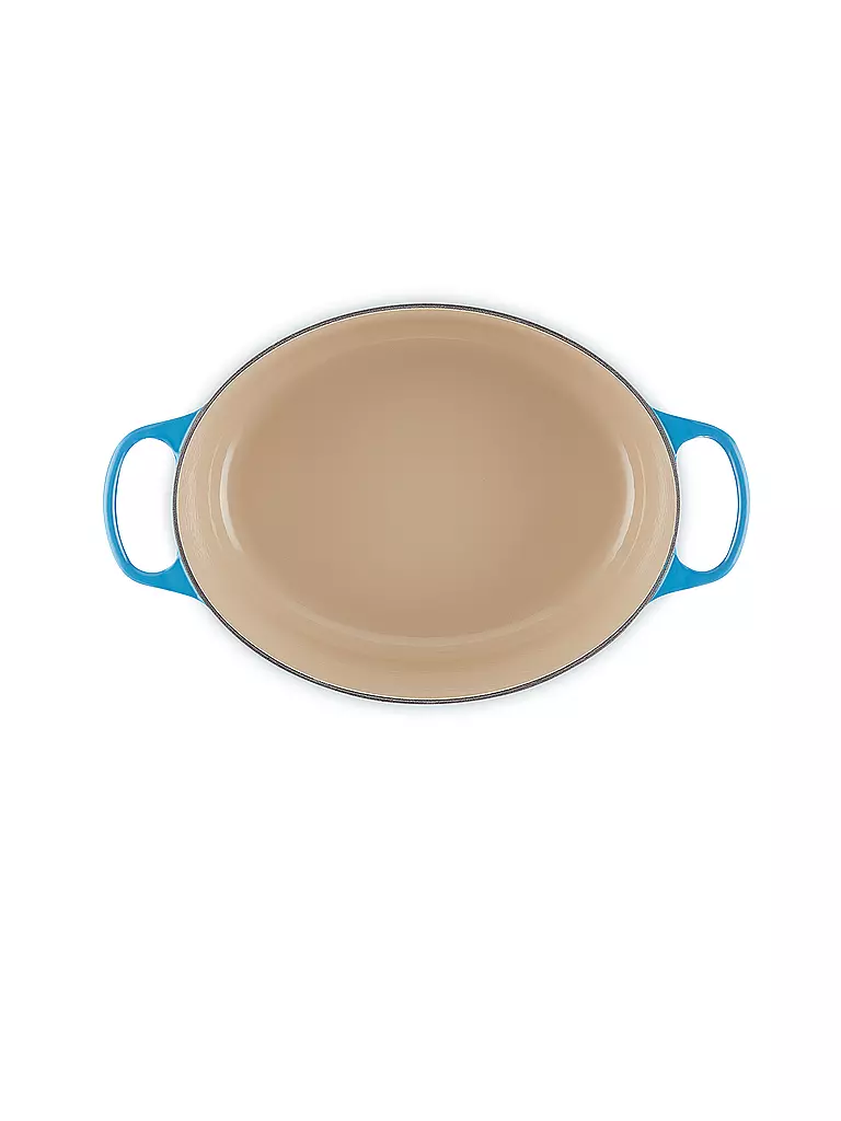 LE CREUSET | Gusseisen-Bräter mit Deckel Oval 31cm 6,3l SIGNATURE Azure | hellgrau
