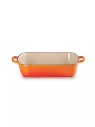 LE CREUSET | Gusseisen-Bratreine eckig 33cm/4,9l SIGNATURE Ofenrot | orange