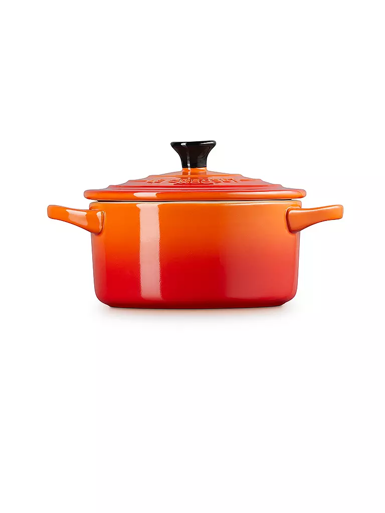 LE CREUSET | Mini Cocotte 14cm/0,65l KLASSIK Offenrot | hellgrau