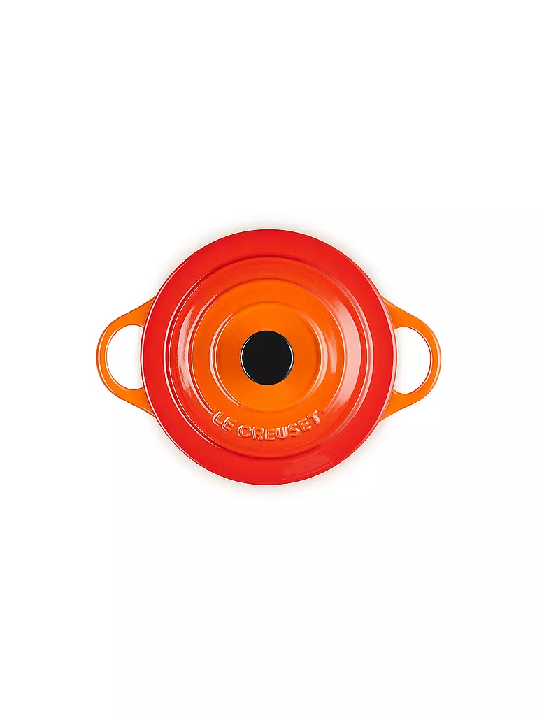 LE CREUSET | Mini Cocotte 14cm/0,65l KLASSIK Offenrot | hellgrau
