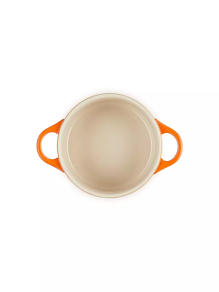 LE CREUSET | Mini Cocotte 14cm/0,65l KLASSIK Offenrot | hellgrau