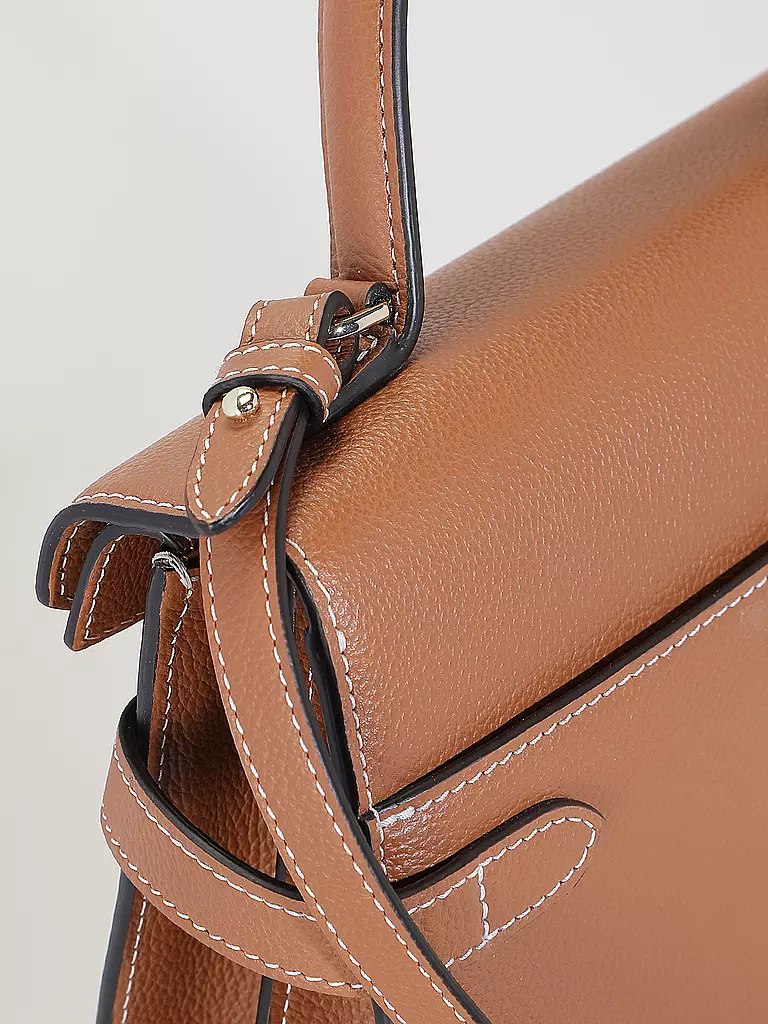 LE TANNEUR | Ledertasche - Henkeltasche EMILIE FLAP Medium | camel