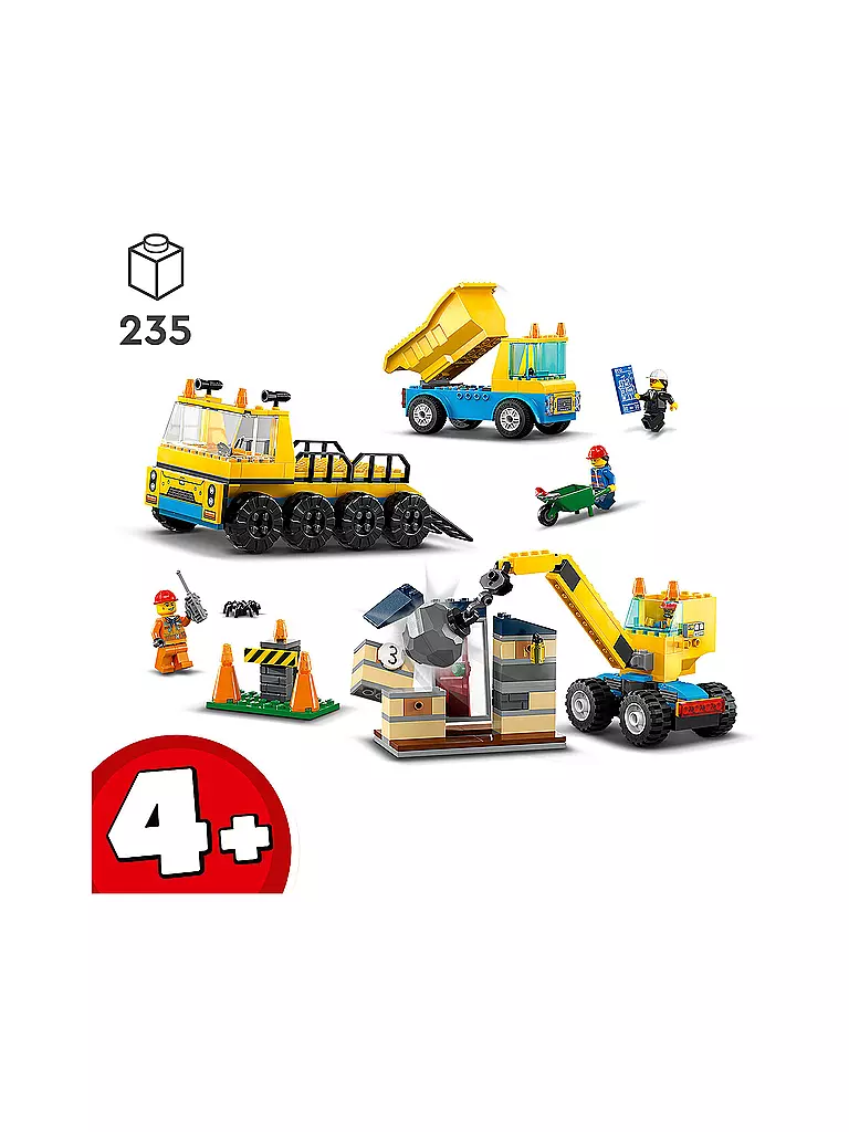 LEGO | City - Baufahrzeuge und Kran mit Abrissbirne 60391 | keine Farbe