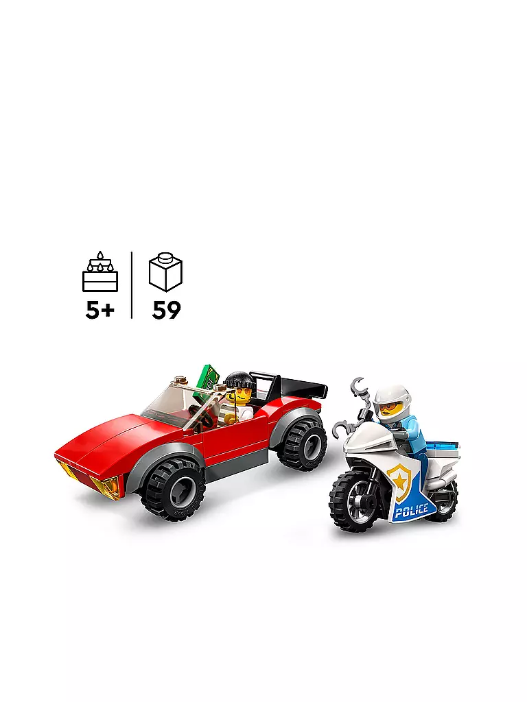 LEGO | City - Verfolgungsjagd mit dem Polizeimotorrad 60392 | keine Farbe