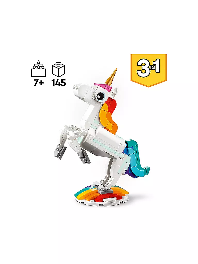 LEGO | Creator - 3in1 31140 Magisches Einhorn Spielzeug 31140 | keine Farbe