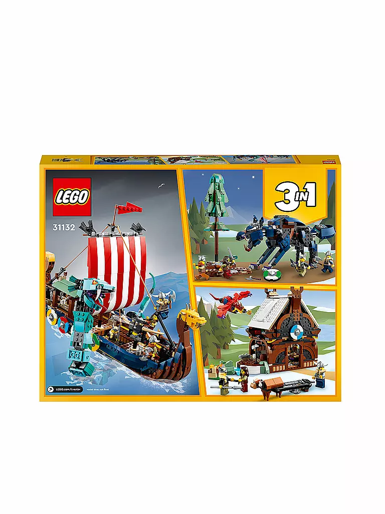 LEGO | Creator - Wikingerschiff mit Midgardschlange 31132 | keine Farbe