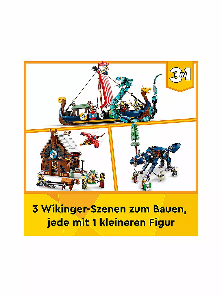 LEGO | Creator - Wikingerschiff mit Midgardschlange 31132 | keine Farbe