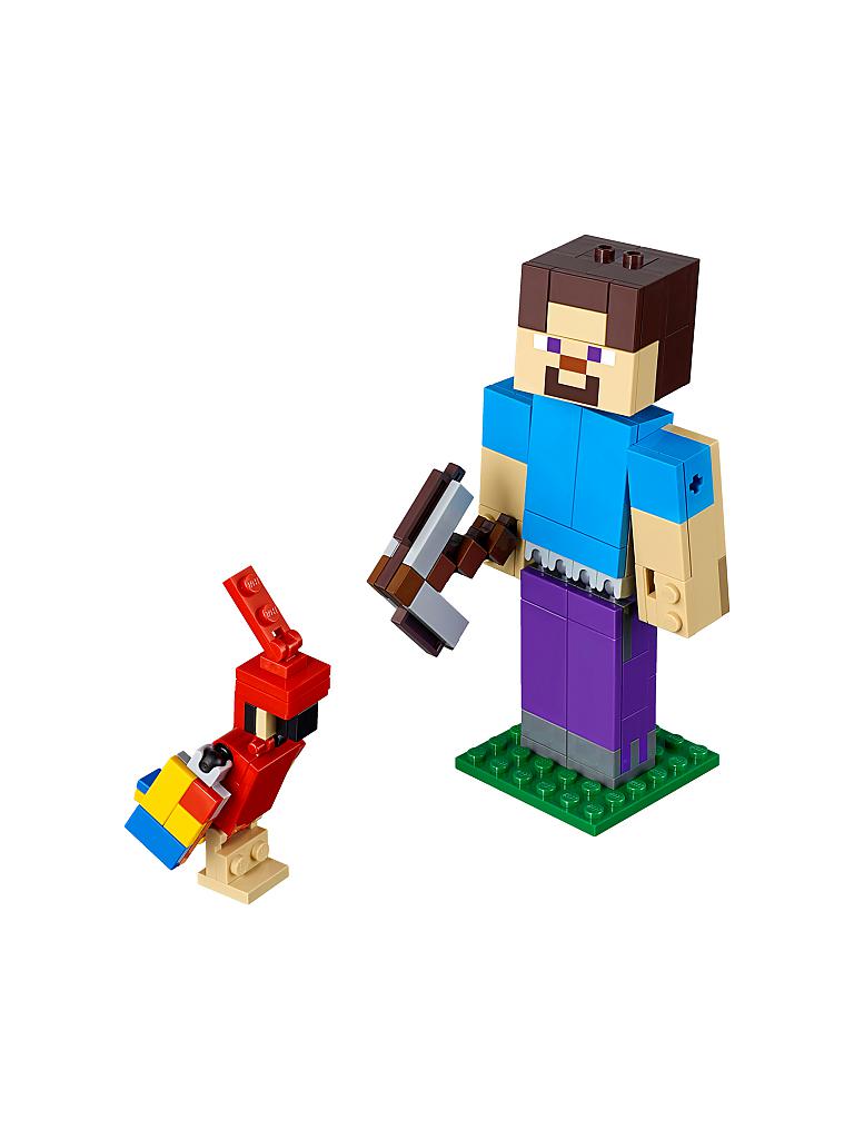LEGO | Minecraft - Big Fig Steve mit Papagei 21148 | transparent