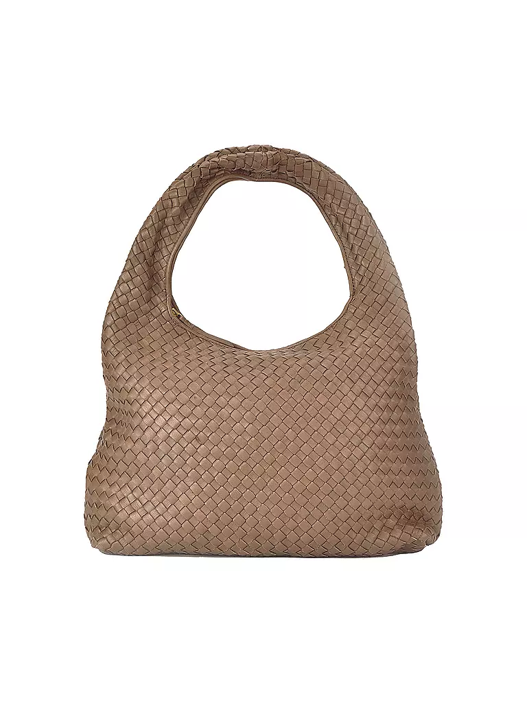 LES VISIONNAIRES | Lederhandtasche JADE WEAVE | beige