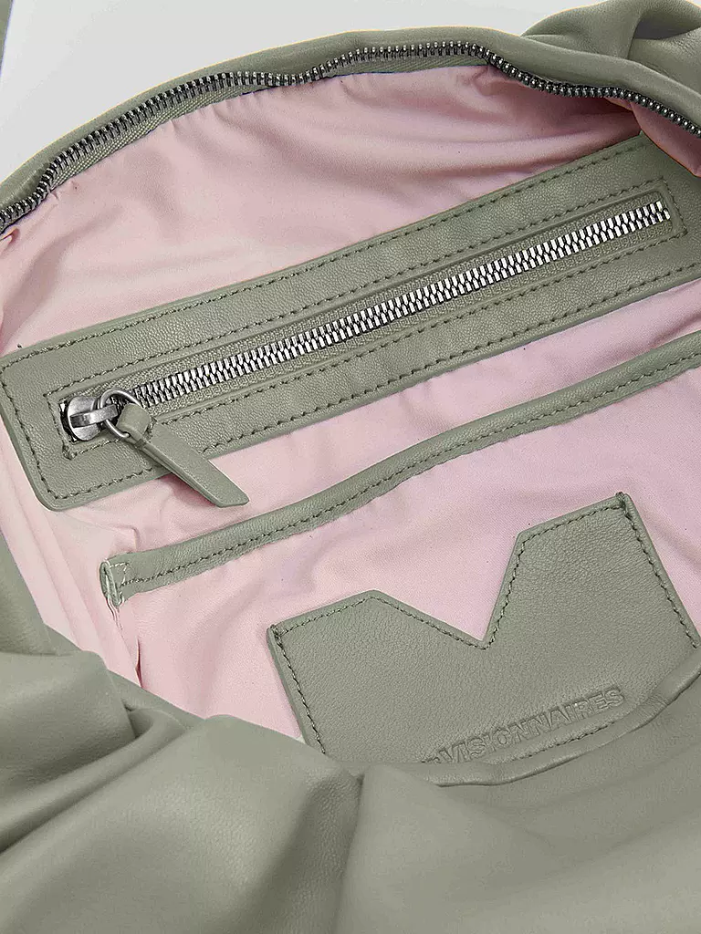 LES VISIONNAIRES | Ledertasche - Hobo Bag GRETA | hellgrün