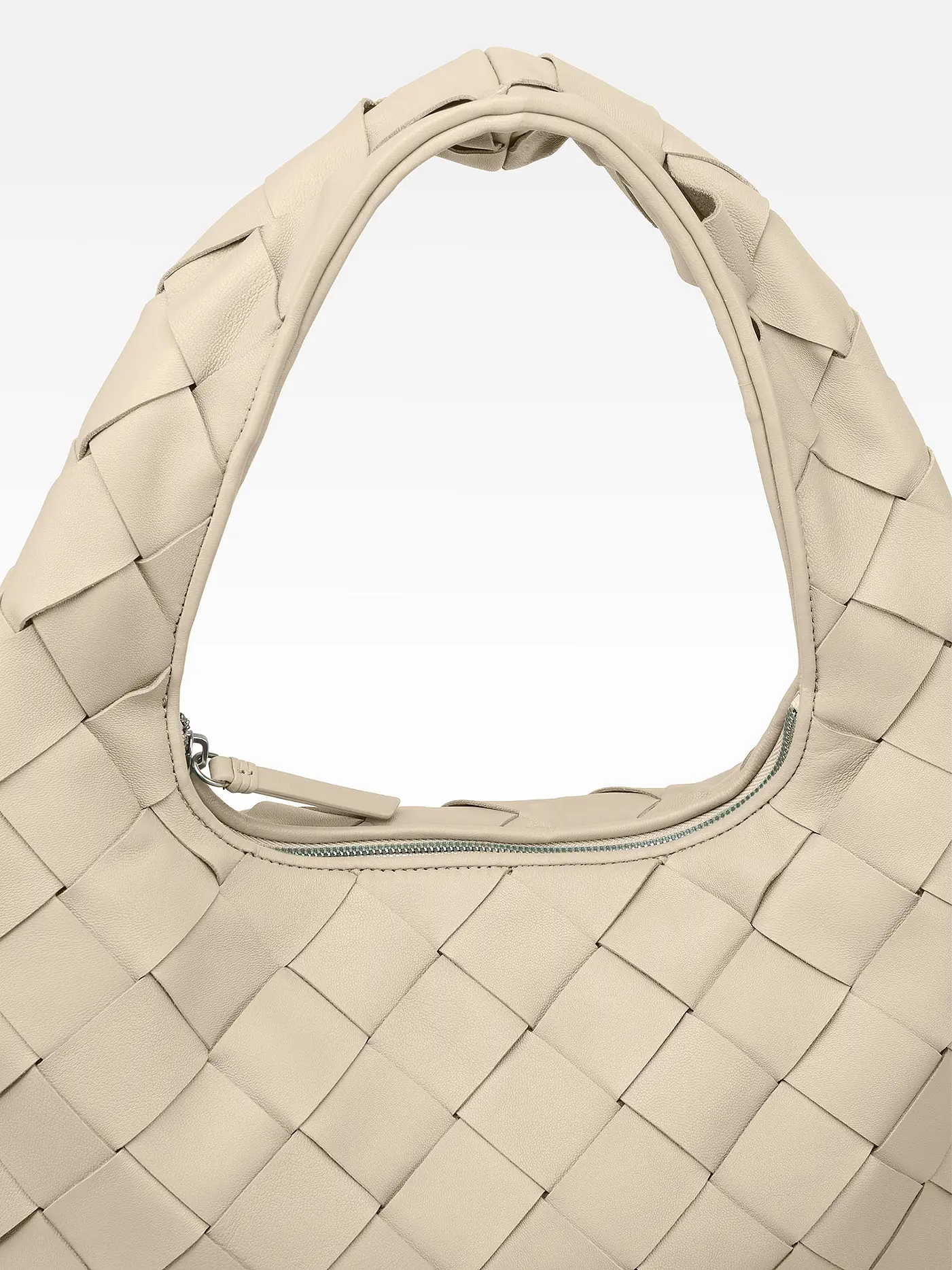 LES VISIONNAIRES | Ledertasche - Hobo JADE WEAVE | weiss