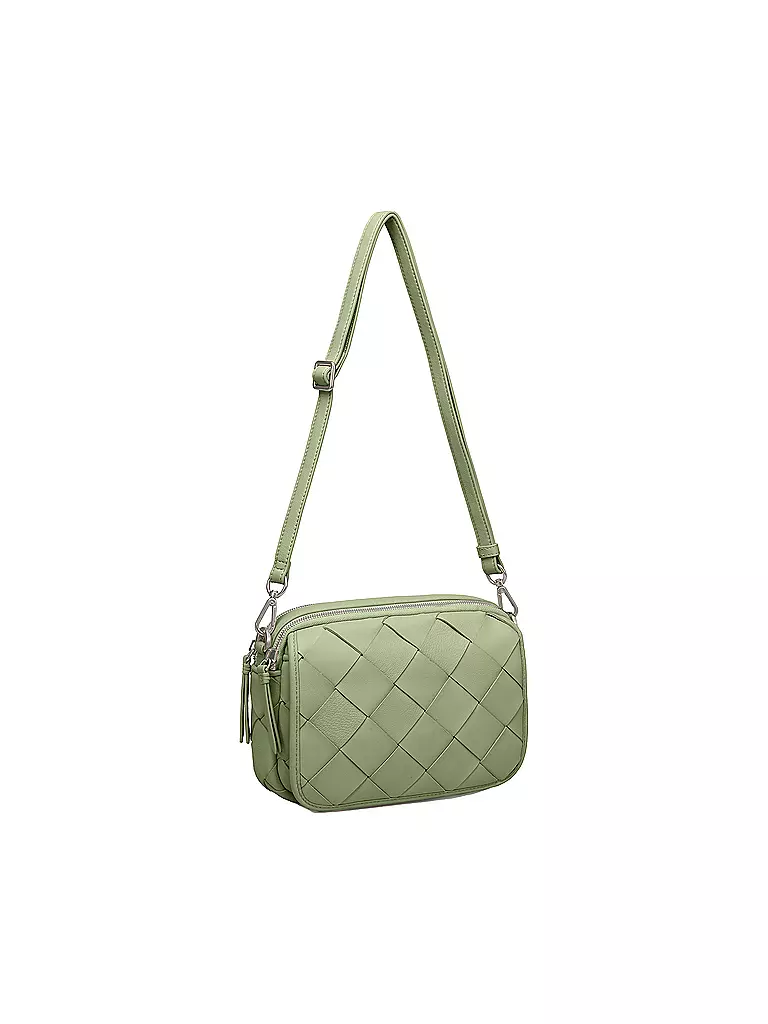 LES VISIONNAIRES | Ledertasche - Mini Bag EMILY WEAVE | grün