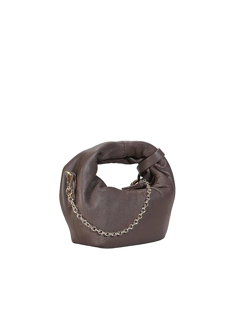 LES VISIONNAIRES | Ledertasche - Mini Bag GRETA NANO SILKY | Braun