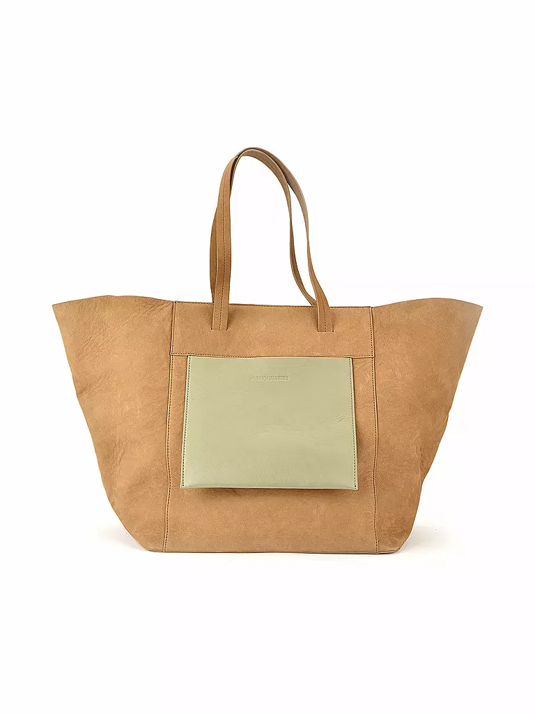 LES VISIONNAIRES | Ledertasche - Shopper NEA BICOLOR | braun
